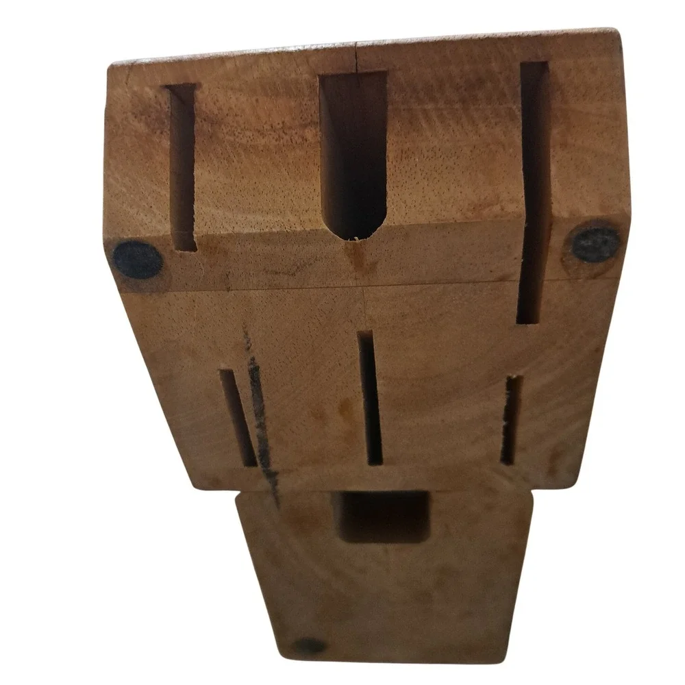 Farberware Wood Knife Block Holder Angled Kitchen Storage Organizer